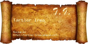 Tartler Irma névjegykártya